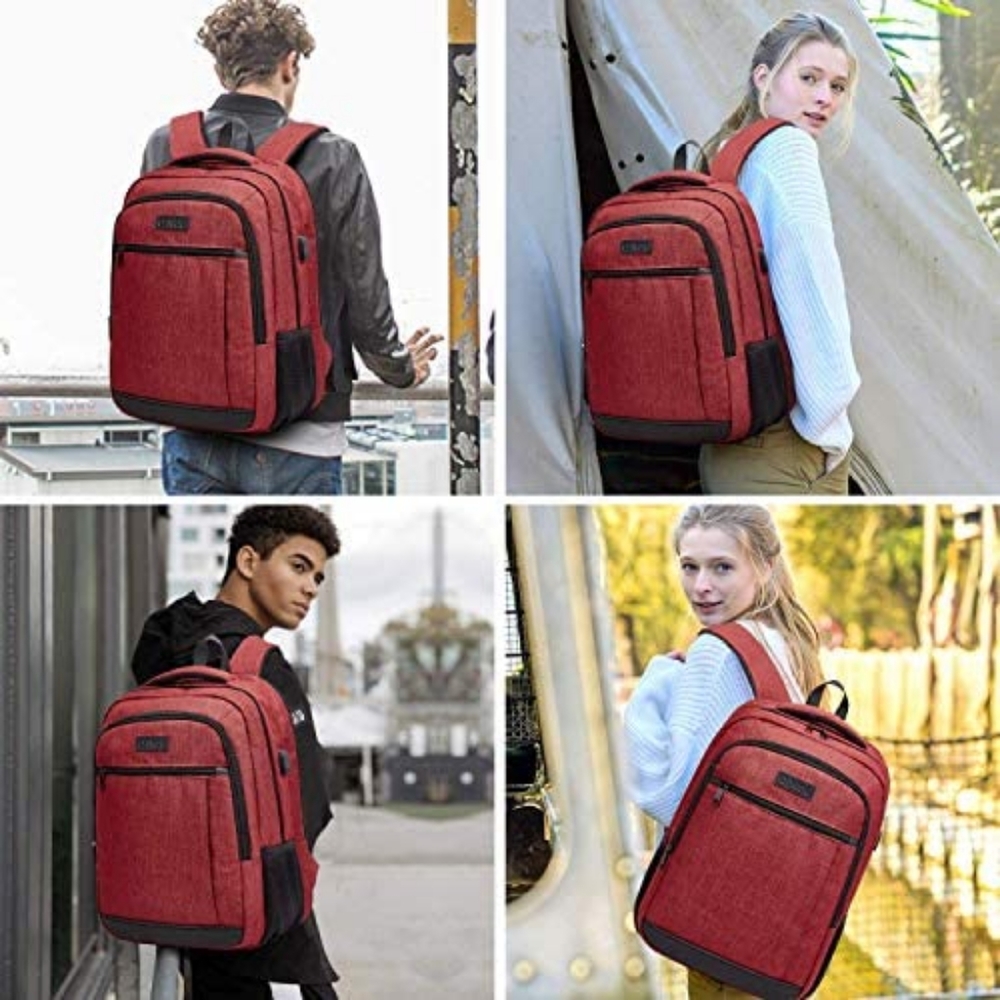 New Multi Use Water Resistant USB Charging Port Backpack w Bonus Sports Bottle - Picture 3 of 8